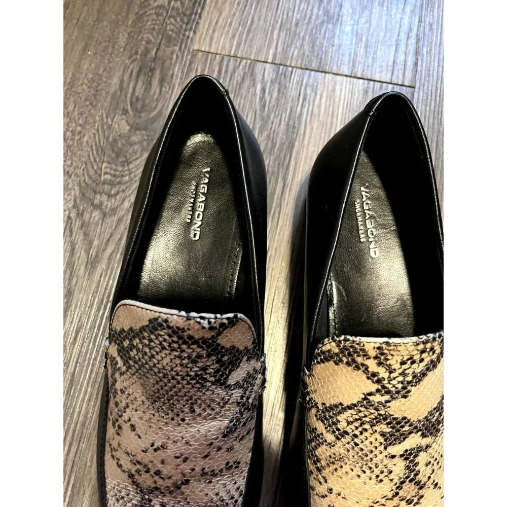 Women’s Vegabond‎ Frances Snake Slip On Loafers size 8 Dark Academia